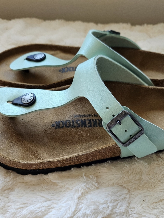Birkenstock Shoes - Birkenstock Gizeh Mint Green Thong Sandals